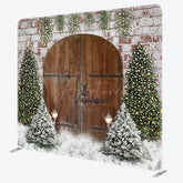 Aperturee - Aperturee Simple Xmas Tree Wooden Xmas Tension Fabric Backdrop